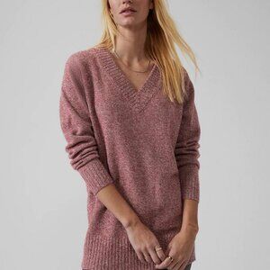 Athleta Decadent Red Vital Tunic Sweater Top S Small